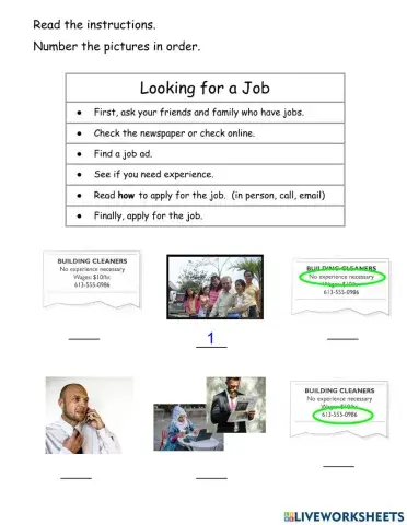 Looking for Work Vocabulary