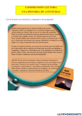 Comprensión lectora -una historia de aventuras-