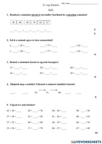Év végi gyakorlás 2.