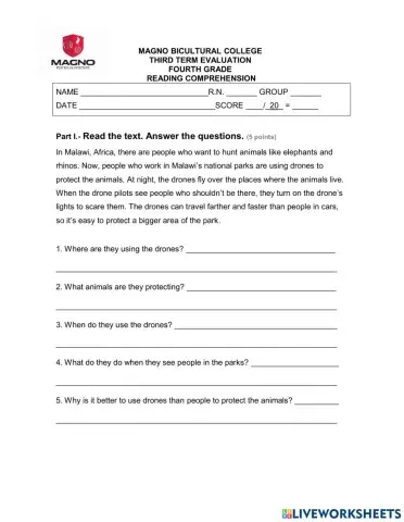 Trimester 3 reading 4th