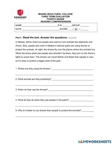 Trimester 3 reading 4th