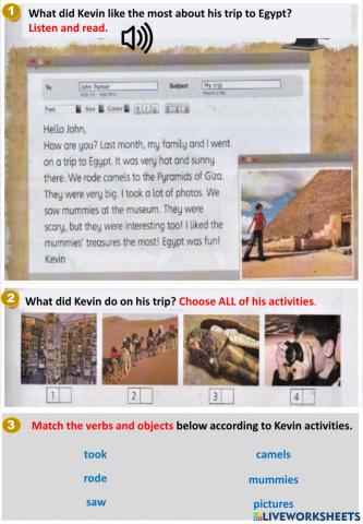 Get Smart Plus 4 : Module 3 : Kevin Trip to Egypt