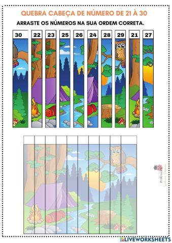 Quebra-cabeça de 21 até 30