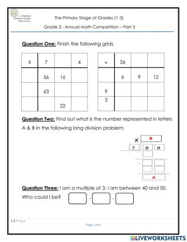 Math competition -  part 3