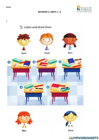 Kids 1 - Revision 1 Units 1 to 4 (Kid's Box 1)