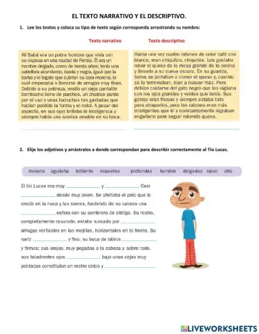 El texto narrativo y el descriptivo