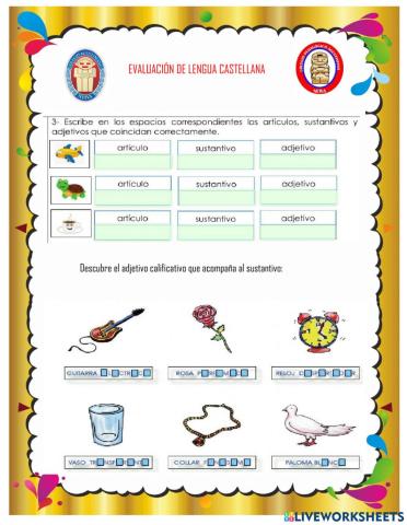 Evaluación de lengua castellana
