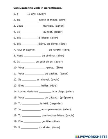 Faire, aller, avoir, etre