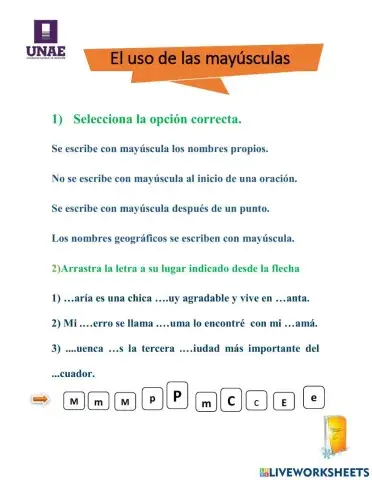 El uso de las mayúsculas