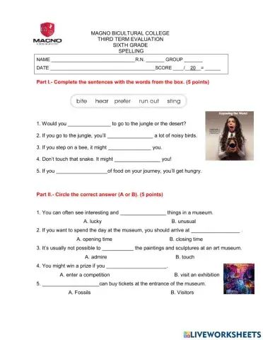 Trimester 3 spelling 6th