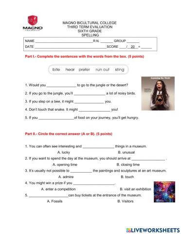 Trimester 3 spelling 6th