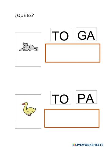 Lectoescritura sílaba