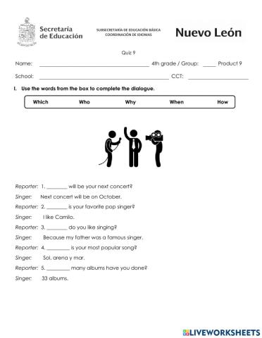 Quiz MAYO CUARTO grado