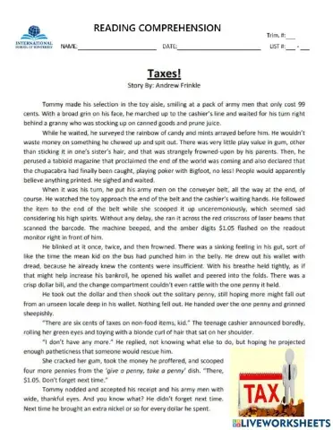 Reading Comprehension txs