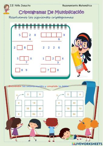 Criptogramas de MULTIPLICACIÓN