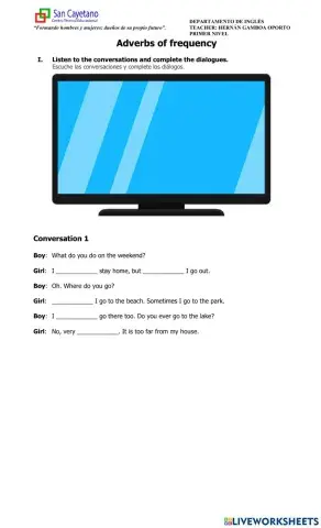 Adverbs of frequency - Listening exercise