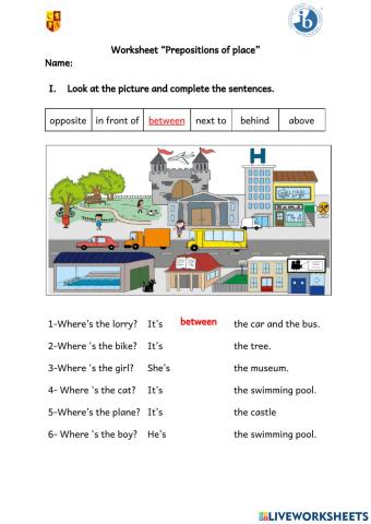 Prepositions pf place