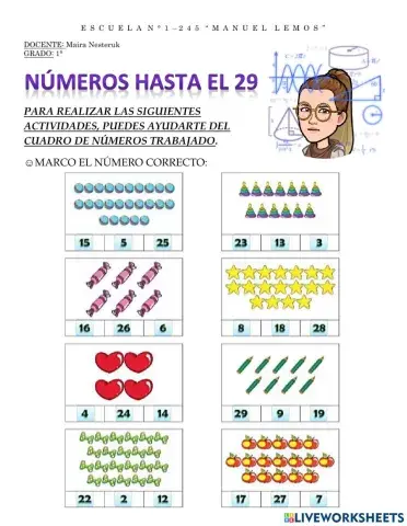 Números hasta el 29