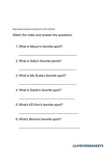 What's your favorite sport?