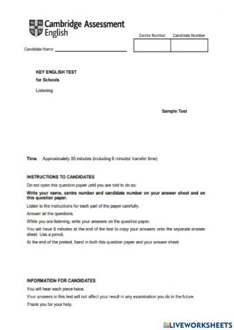 Placement test - listening