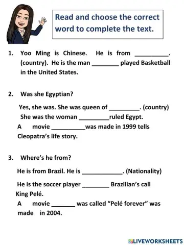 5th. grade unit 8     who-that  countries and nationalities