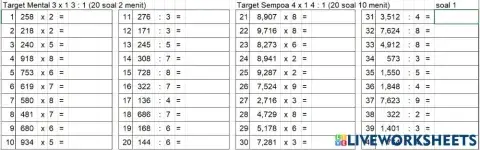 Latihan ujian tingkat 5 (kali bagi)