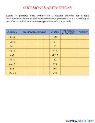 Sucesiones aritméticas