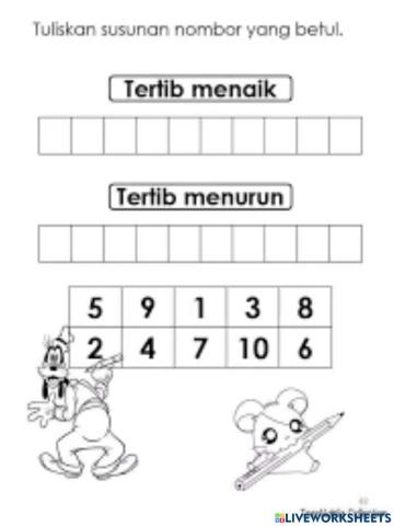 Susunan nombor menaik dan menurun