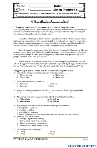 Review bahasa jawa kelas 5 ICP