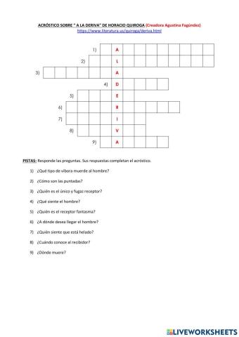 Acróstico a la deriva