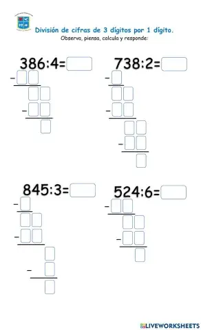 Ejercicios división