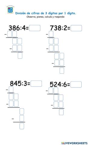 Ejercicios división