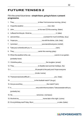 Future tenses 2