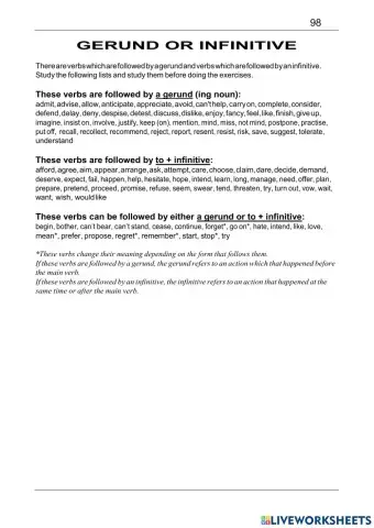 Gerund or infinitive 2