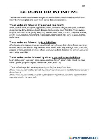 Gerund or infinitive 2