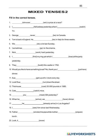 Mixed tenses 2