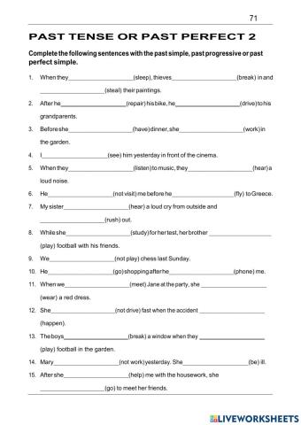 Past tense or past perfect 2