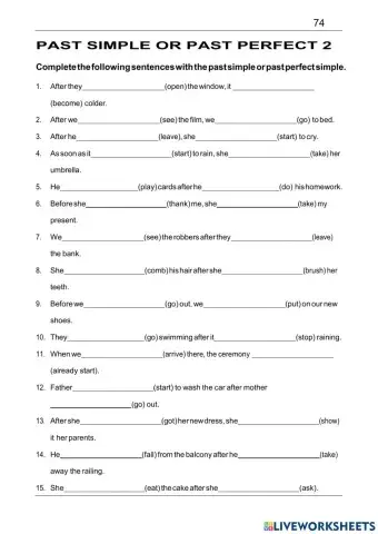 Past simple or past perfect 2