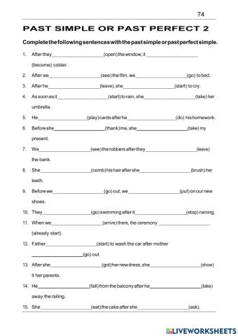 Past simple or past perfect 2