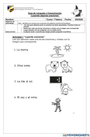 Guía e trabajo Letra S