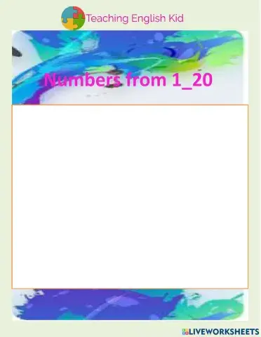 Numbers from 1 to 20