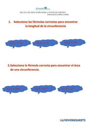 Longitud y área de la circunferencia