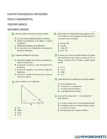 Examen  física fundamental
