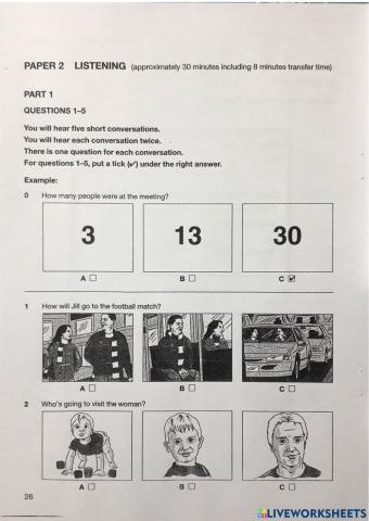 K5 - Listening - Test 1 - Part 1