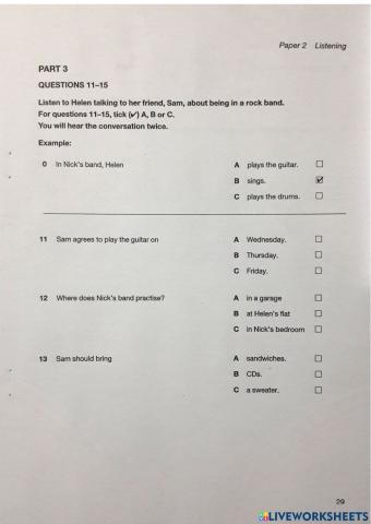 K5 - Listening - Test 1 - Part 3