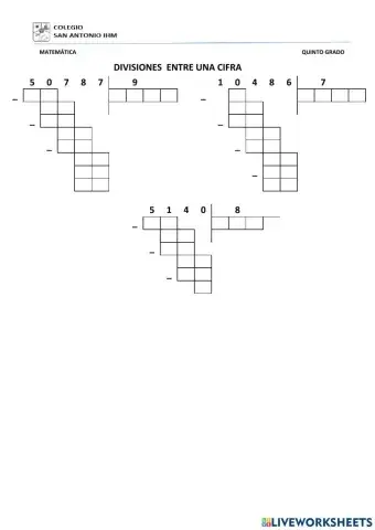 Divisiones entre una cifra