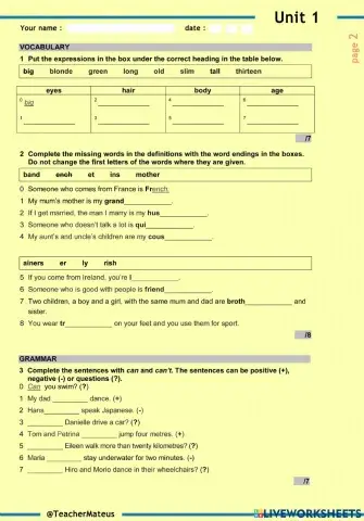 WW 1 - TEST - Unit 1 - PAGE 2