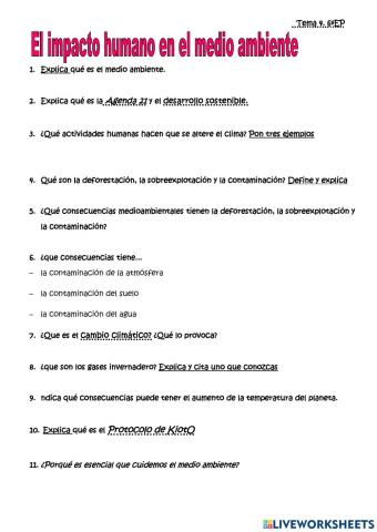 Ser humano y medio ambiente