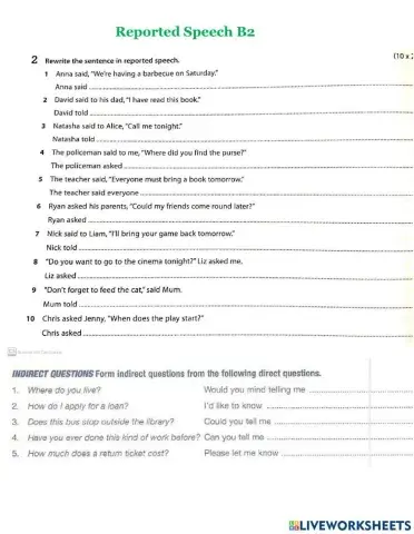 Reported Speech B2