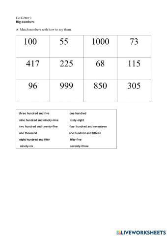 Big numbers (Go getter 1)